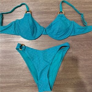 Teal Women's Bikini Set Sparkley